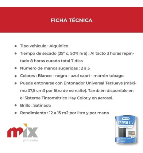 Esmalte Tersuave Sintético Multipropósito Satinado 0.5l- Mix Color Blanco
