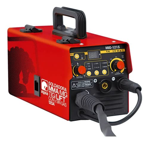 Soldadora Equus Mig Mma 120a C/gas Y S/gas + Careta + Guante Rojo