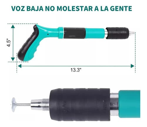 Pistola De Fijación Portátil Vangroup Con 100 Clavos Para Metal Y Plástico 33.8 Cm