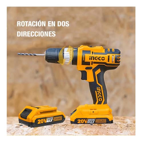 Taladro Percutor Atornillador 20v Portátil + Set Brocas Color Naranja Claro Frecuencia 50hz/60hz