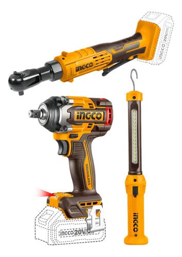 Llave De Impacto + Cricket A Batería + Linterna + Accesorios