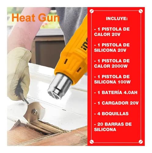 Kit Pistolas De Calor Y Silicona Eléctrica E Inalámbrica 4ah