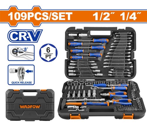 Set X109 Herramientas Manuales + Valija Wadfow Whs2109 Azul