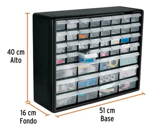 Caja Organizadora Con 44 Gavetas 51x40x16cm Truper