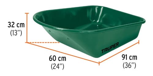 Carretilla 4.75 Ft3 Imponchable, Bastidor Tubular, Truper