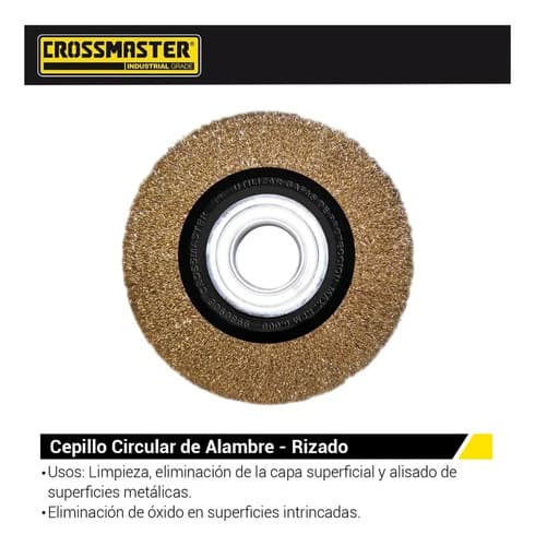 Cepillo Circular Alambre Rizado Crossmaster 200mm 8 Pulgadas
