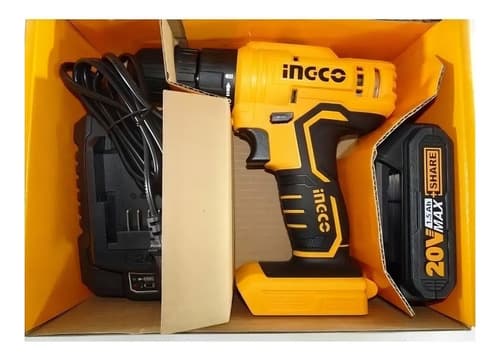 Taladro Inalámbrico Ingco Atornillador Con Batería Y Car Color Naranja
