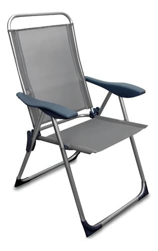 Silla De Playa Alta En Aluminio Gris