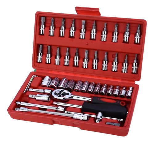 Kit De Herramientas Combinadas Remate 46-red De 46 Piezas Color Rosa