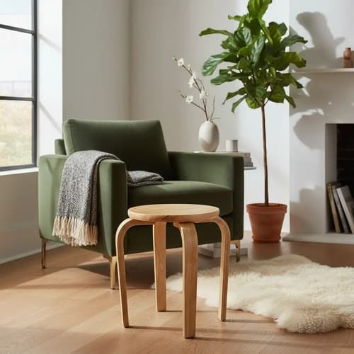 Banco Silla Madera Para Adultos - Asiento Banquito Apilable Laqueado Madera