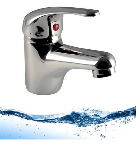 Griferia Canilla Monocomando Lavatorio Baño Metalica Vanitor Plateado Brillante