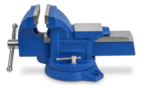 Morsa De Banco N° 4 Industrial Reforzada Profesional 100mm Azul