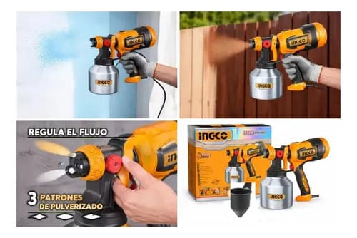 Pistola De Pintar Electrica 530w 1000ml Ingco Spg45061 Amarillo