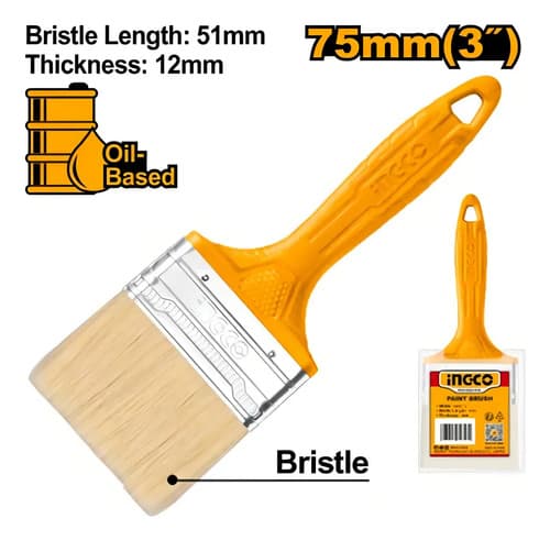 Pincel Mango Plastico 3´´ Ingco Chptb78603 Blanco