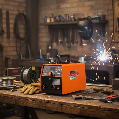 Soldadora Inverter Smarter Mig Flux Y Electrodo 100amp Fx120 Color Naranja Frecuencia 50-60