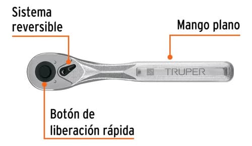 Llave Estructurada Truper M-1472 Color Plateado Con Acabado Cromado 13cm