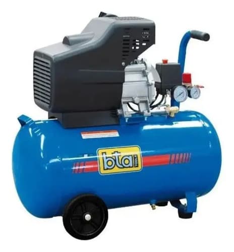 Combo Compresor 50 Litros Motor 2 Hp Bta + Kit 5 Piezas Rojo 50 Monofásica