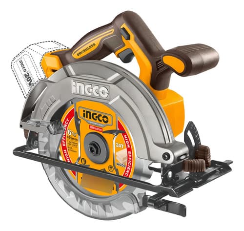 Sierra Circular Bateria P20s 165mm Ingco Csli1652 Color Amarillo Frecuencia 50-60