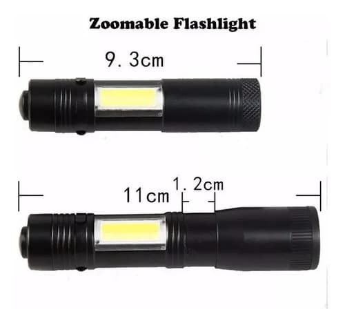 Linterna Recargable Camping Pesca Taller Lampara Foco Color De La Linterna Negro Color De La Luz Blanca Blanco