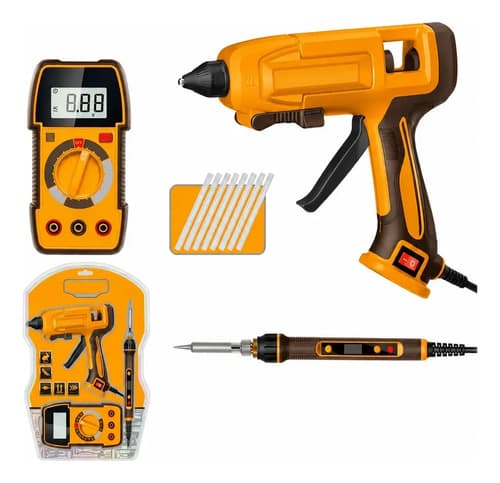 Pistola Silicona 45w Soldador 120w Multímetro 600v Ingco