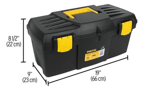 Caja De Herramientas Plástica 19 (48cm) - Pretul 20533 Negro