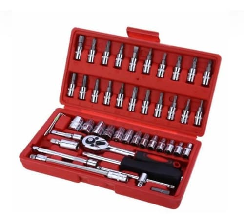 Set De Dados Y Punteros 46 Piezas, Encastre 1/4 Pulgadas