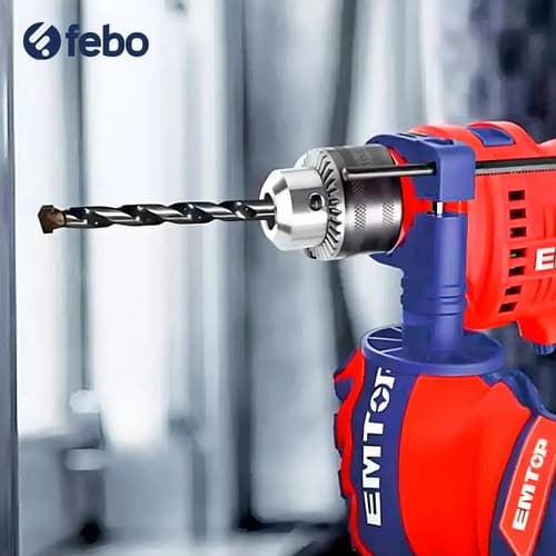 Taladro Percutor Impacto Industrial Emtop 13mm 1100w 2800rpm Rojo