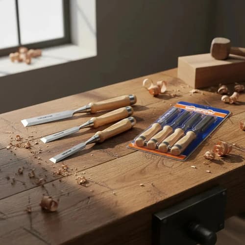 Juego De 4 Formones Mango Madera Wadfow Wwc3214