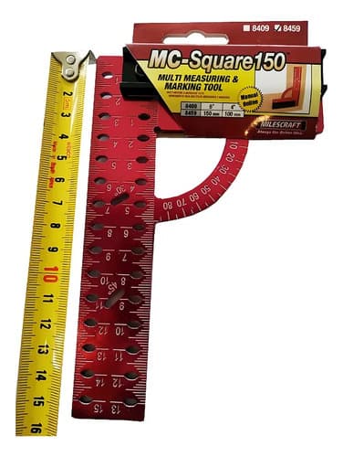 Escuadra Carpentería Milescraft Aluminio 15cm Modelo 8459 Con Bisel Rojo
