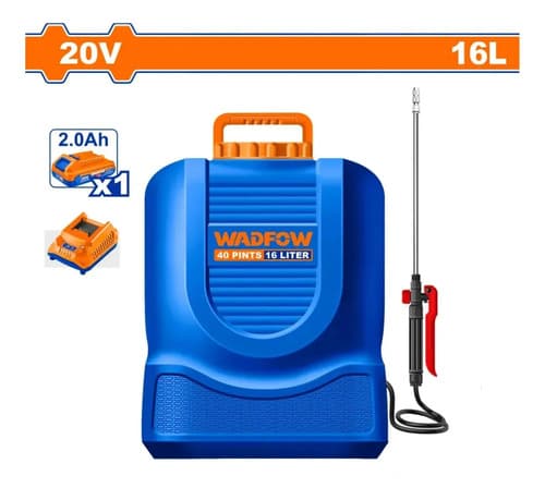Pulverizador Fumigador Tipo Mochila 5 Bar 16lts 20v Wadfow Azul/naranja