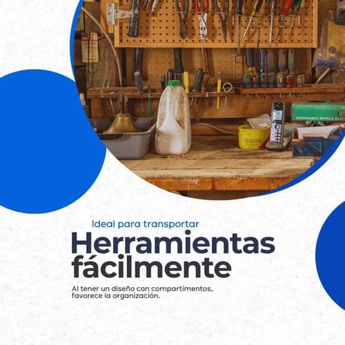 Caja Herramientas Kit Manuales Organizador Azul Oscuro
