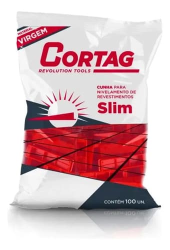Pack X100 Cuñas Plasticas Para Niveladores Slim Cortag Gris Granito Rojo