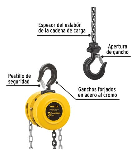 Polipasto De Cadena De 3 Ton Hasta 3 Metros