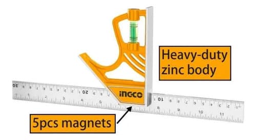Escuadra Combinada Hsr530255 Magnetica Ingco Ma Naranja