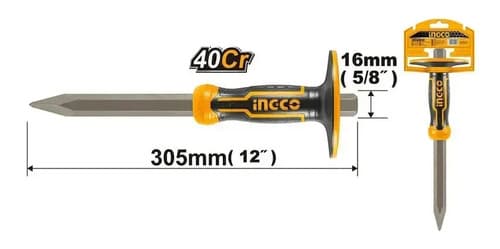 Cincel Hexagonal Acero 40cr 4mm Ingco Comfort Grip
