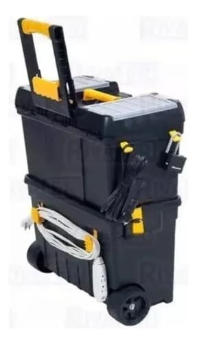 Caja De Herramientas Con Ruedas Y Organizador Bta Tools Plástico Reforzada Negro