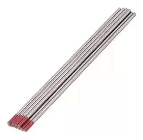Electrodo De Tungsteno De 1,6 Mm Con Torio Soldado De 10 Um Rojo
