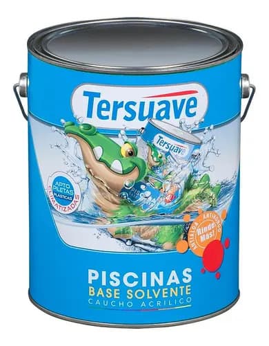 Pintura Pileta Piscina Tersuave Caucho Azul 20 L 160m² Semimate
