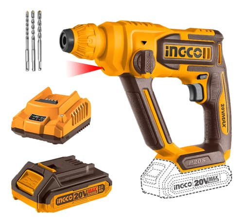 Rotomartillo 20v P20s 16mm 2 Funciones Ingco Crhli201681 Naranja Claro