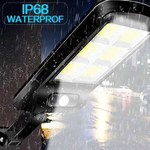 3 Lamparas Luz Foco Solar 240 Led Exterior Con Sensor Negro