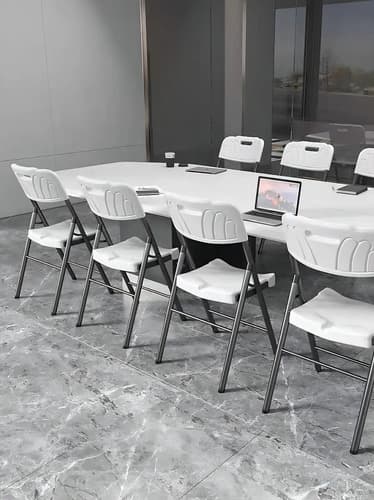 Silla Plegable De Metal Y Pvc Blanca Blanco