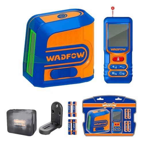 Set Medicion Nivel Laser Verde 30 Mts (wle2m03) + Medidor De Distancia 60 Mts (wdl1516) Incluye Soporte Wadfow - Wldk140