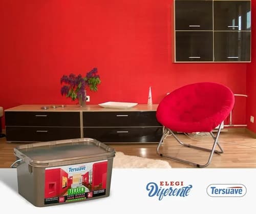 Pintura De Látex Tersuave Tersen Exterior E Interior Color Rojo Pasion De 1l