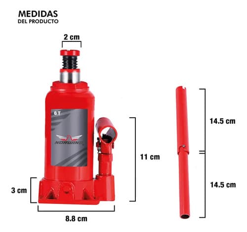 Crique Gato Hidraulico Botella De 6 Toneladas