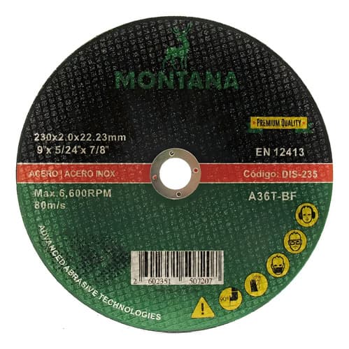 Disco Corte 9 Metal Montana 230x2.0 Mm 25 Unidades