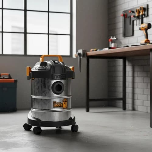 Aspiradora 12lt 800w Seco Humedo Ingco Vc14122 Plateado