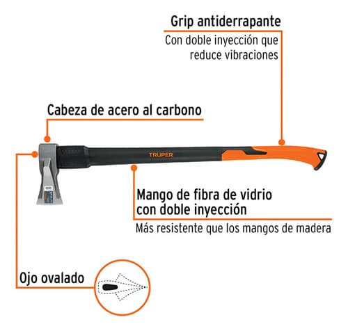Hacha Para Rajar Madera 4.5 Lbs, Truper 102085