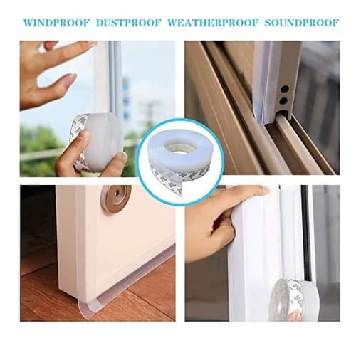 5m / Sello De Puerta Con Burletes, Cinta Adhesiva De Sellado Inferior De Tira De Puerta Para Puertas, Ventanas Y Espacios De Vidrio De Ducha Transparente