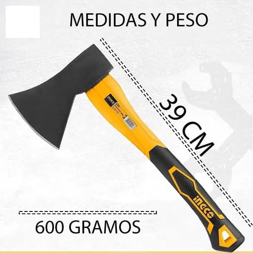 Hacha De Mano Ingco De 600g Con Mango De Fibra De Vidrio