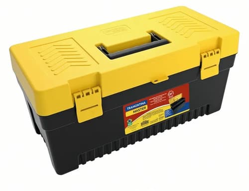 Caja De Herramientas Tramontina 43803020 De Plástico 24cm X 50.8cm X 24cm Negra Y Amarilla Negro/amarillo